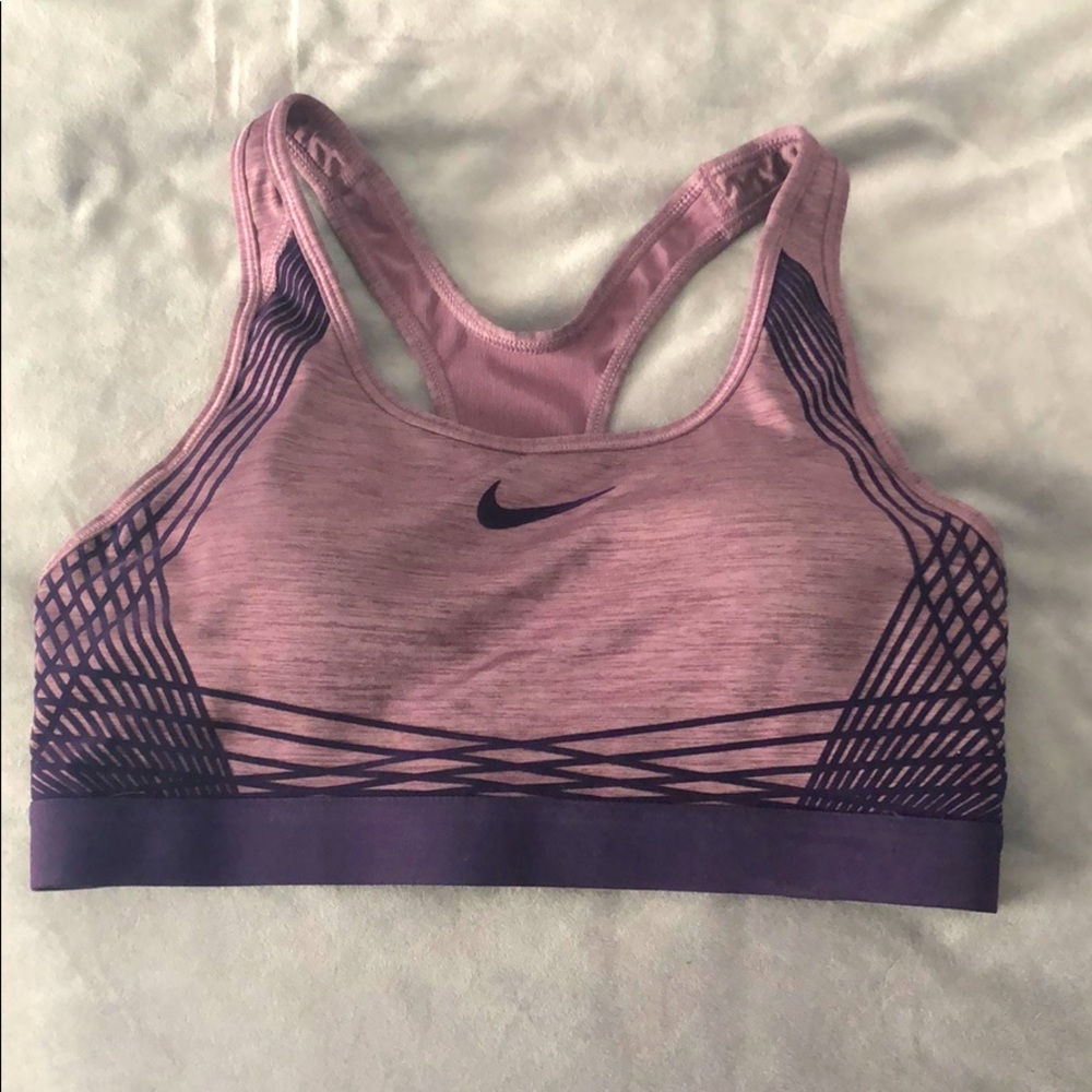 Nike Purple Sports Bra with velvet details